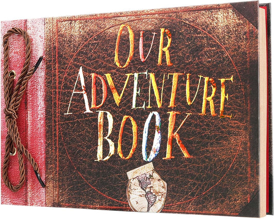 Our Adventure Book Scrapbook Photo Album Travel Journal Book, Retro Style Embossed Cover, Photo Book Kit For Couples, Memory Book For Anniversary Wedding,Valentines Day Gifts, Travel Diary