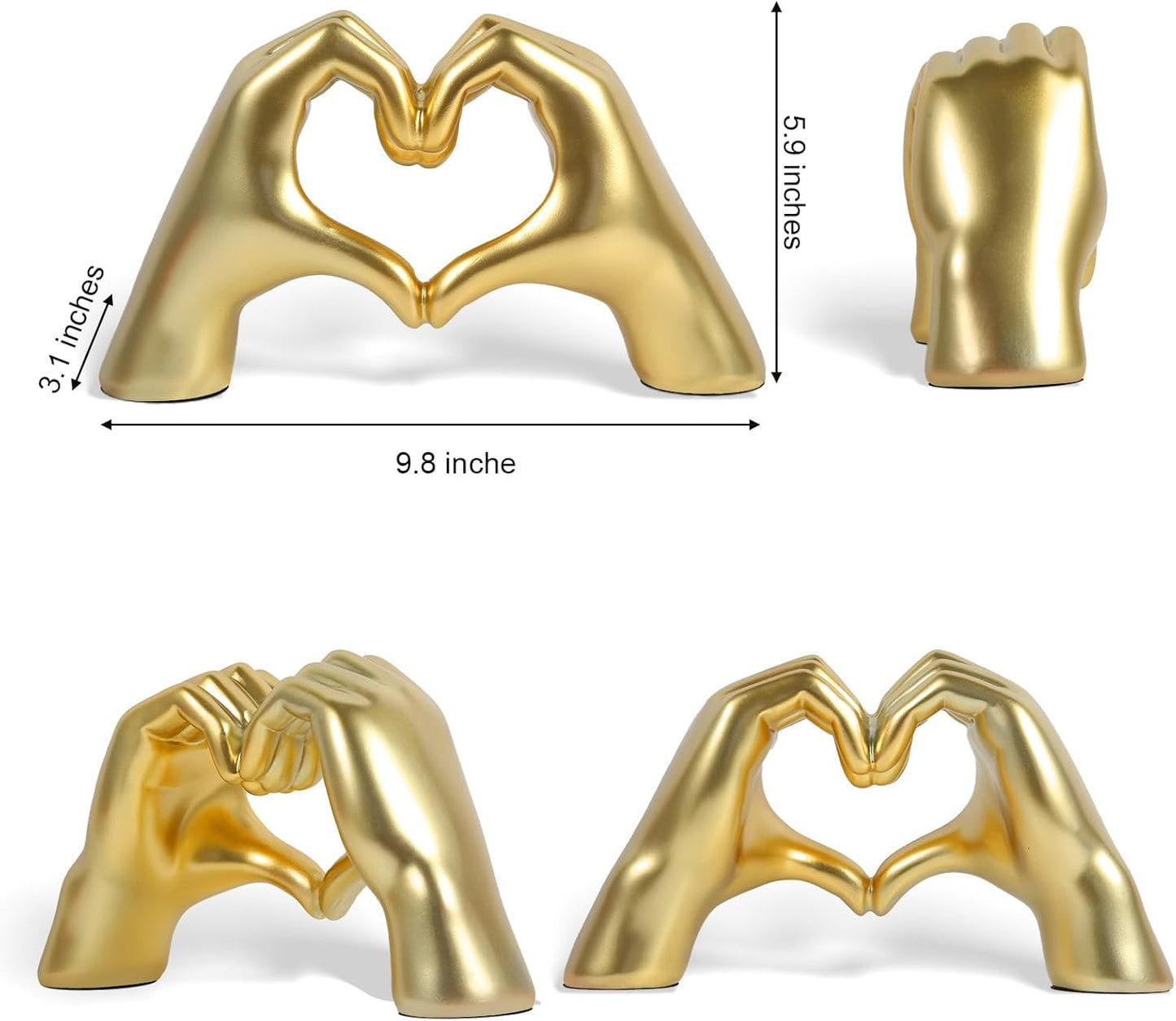 Heart Hand Sculpture,Elevate Your Room with Taylor Gold Heart Decor,Personalize Your Home with Modern and Elegance,Valentines Day Wedding Gift