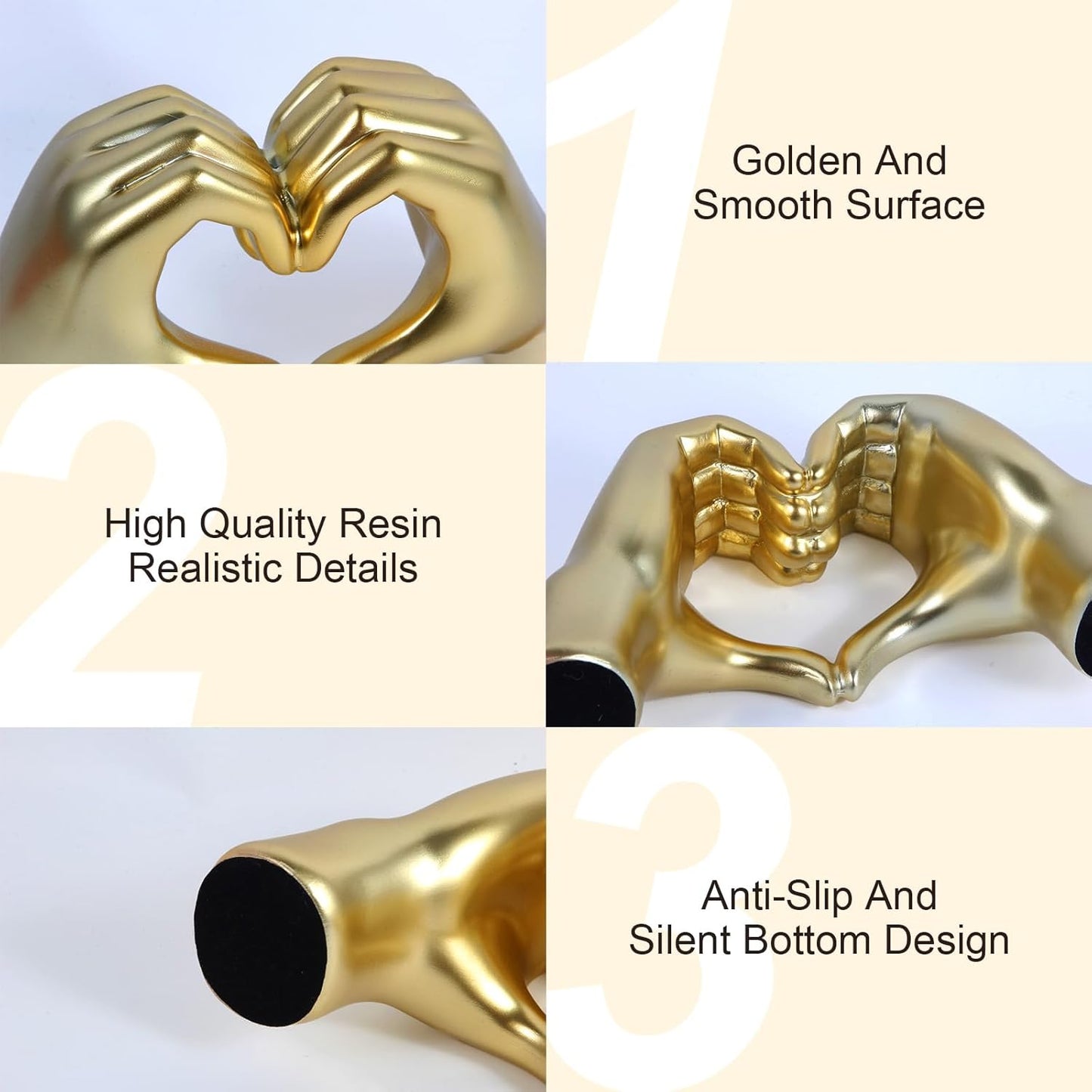 Heart Hand Sculpture,Elevate Your Room with Taylor Gold Heart Decor,Personalize Your Home with Modern and Elegance,Valentines Day Wedding Gift