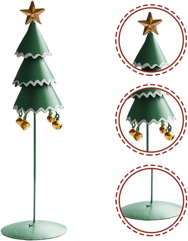 ABOOFAN Metal Christmas Tree Tabletop Christmas Tree Indoor Home Decoration Table Centerpiece for Christmas Party Photo Prop Green