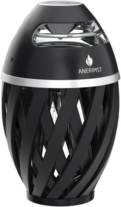 ANERIMST Outdoor Bluetooth Speakers, Waterproof Wireless Speakers with Torch Flame Light, Cool Gadgets for Men Women, LED Lantern for Gardening Camping Patio Hot Tub, 2 Pack (Black)