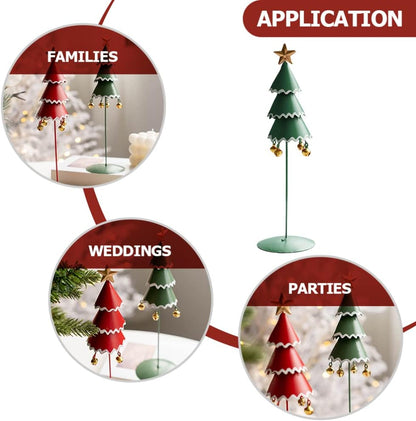 ABOOFAN Metal Christmas Tree Tabletop Christmas Tree Indoor Home Decoration Table Centerpiece for Christmas Party Photo Prop Green