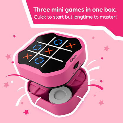 GiiKER Tic Tac Toe Bolt Game, 3-in-1 Handheld Puzzle Game Console, Portable Travel Games for Educational and Memory Growth, Fidget Toys Board Games for Kids and Adults, Birthday Gifts for All Ages