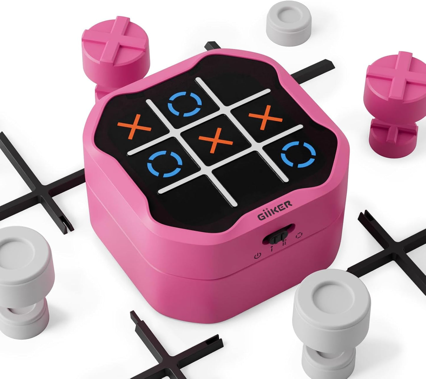 GiiKER Tic Tac Toe Bolt Game, 3-in-1 Handheld Puzzle Game Console, Portable Travel Games for Educational and Memory Growth, Fidget Toys Board Games for Kids and Adults, Birthday Gifts for All Ages