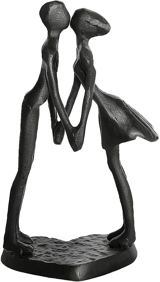 Dreamseden Iron Anniversary Couple Sculpture - Romantic Heart Statue for Home Decor, Gifts for Wife, Wedding Anniversary, Engagement, Marriage, Bithday, Valentine's Day