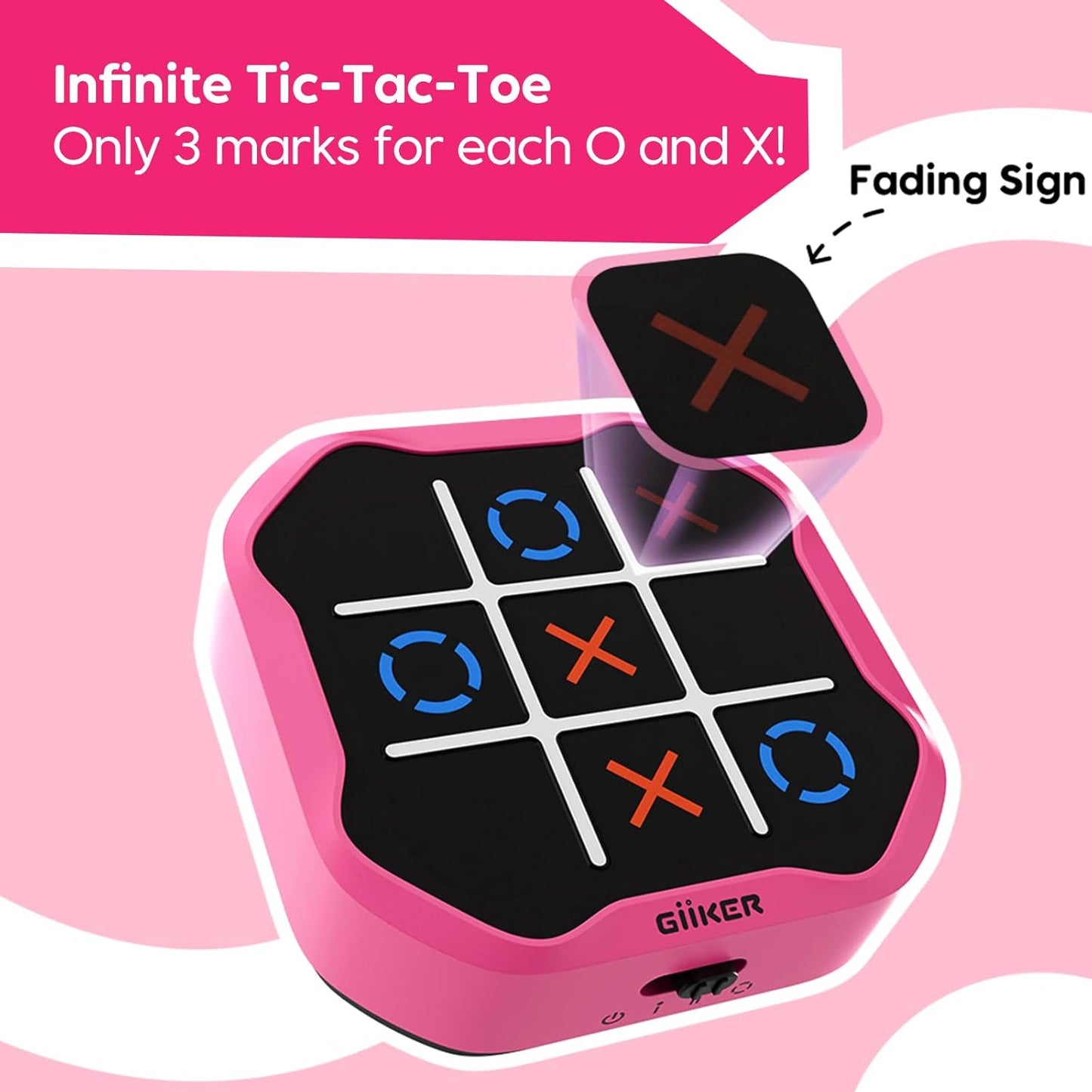 GiiKER Tic Tac Toe Bolt Game, 3-in-1 Handheld Puzzle Game Console, Portable Travel Games for Educational and Memory Growth, Fidget Toys Board Games for Kids and Adults, Birthday Gifts for All Ages