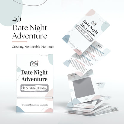 40 Date Ideas Card Game for Couples – Unique Scratch Off Cards for Date Night, Perfect Gift for Boyfriend, Newlyweds, and Wedding Anniversaries.