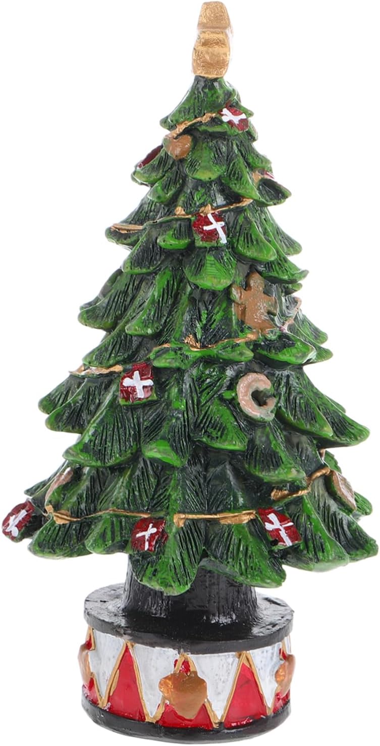 Mini Christmas Tree Figurine Resin Tabletop Xmas Tree Statue Desktop Pine Tree Brush Trees Tables for Holiday Desktop Photo Props