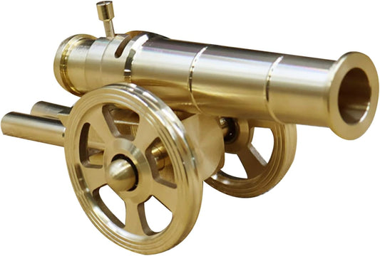 Mini Cannon That Shoots, Simulation Yellow Mini Cannon, 5.5x2.8 Inch Cannon Brass Reusable for Shelf Housewarming Gift Living Room Table Decoration