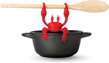 OTOTO Red the Crab Silicone Utensil Rest - Kitchen Gifts, Silicone Spoon Rest for Stove Top - Heat-Resistant, Funny Kitchen Gifts, Cooking Gifts - Non-Slip Spoon Holder Stove Organizer, Steam Releaser