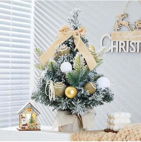 Mini Macaron-Colored Christmas Tree 12in/16in Options Small Holiday Decoration for DeskBedroo OfficeAdds Festive Cheer Gold