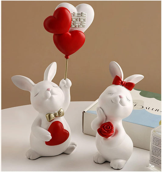 Wedding Gifts for Bride, Lovely Bunny Couple Gift, The Decoration of The Wedding Room Has A Beautiful Meaning, Placed on The Bookshelf, Living Room,White