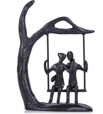 XMGZQ Iron Couple Statue Tv Stand Decor,Bedroom Decor for Couples Sculpture,Wedding Gifts for Couples 2025, for Couple,Couple Gifts for Her,Valentines Gift (Swing Couple)