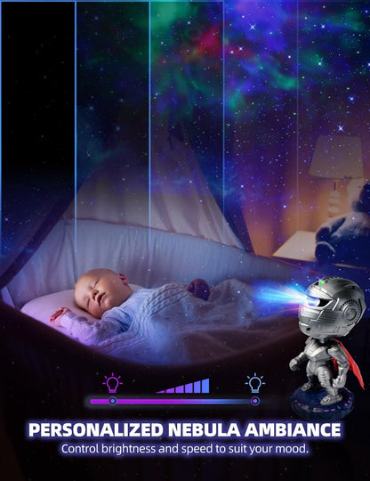 Star Galaxy Projector - Mech Warrior Space Projector with Timer, Astronaut Starry Nebula Ceiling LED Lamp Room Decor Aesthetic, for Kids Adults, Christmas, Birthdays, Valentine's Day