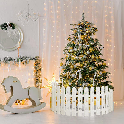 Christmas Tree Fences Decoration, 36 Pieces White Plastic Fence for Christmas Tree gate- Miniature Home Garden Christmas Tree Fence Edge, Picket Fence Garden Border, for Home Picket Fence Decoration