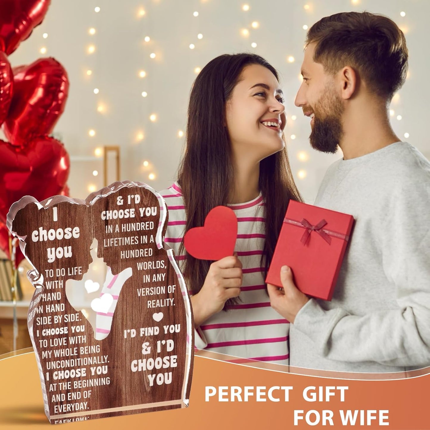 Unique Christmas Gifts for Wife, Husband, Couple, I Love You Romantic Gifts for Her or Him, Valentines Day for Boyfriend Girlfriend, Anniversary Perfect Gifts for Women Men - Desk Decor Acrylic Sign