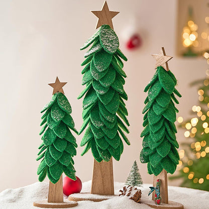 Freestanding Large Felt Christmas Tree with Ornament Holiday Desktop Centerpieces Stylish Home Decoration Accessories