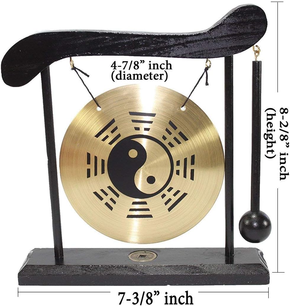 Zen Table Gong Taiji Symbol Feng Shui Meditation Desk Bell Home Decor Housewarming Congratulatory Blessing Gift