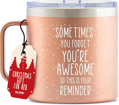 KLUBI Mothers Day Gifts for Mom From Daughter - Sometimes You Forget You Are Awesome Gifts For Women Birthday Gifts for Women Who Have Everything Fun Teacher Appreciation Gifts for Friends Female