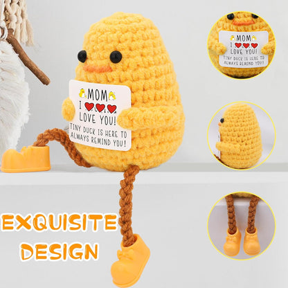 Gifts for Mom Long Legged Cute Support Duck, Christmas Mothers Day Birthday Gifts for Mom from Daughter Son, Handmade Crochet Knitted Positive Cute Duck Gifts