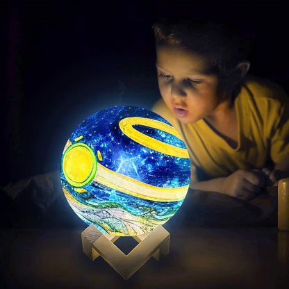 HOLA DIY 3D Moon Night Light, Paint Your Own Moon Lamp Kit Galaxy Lamp Arts and Crafts Kit, Birthday Gifts for Kids Girls Boys, School Activities