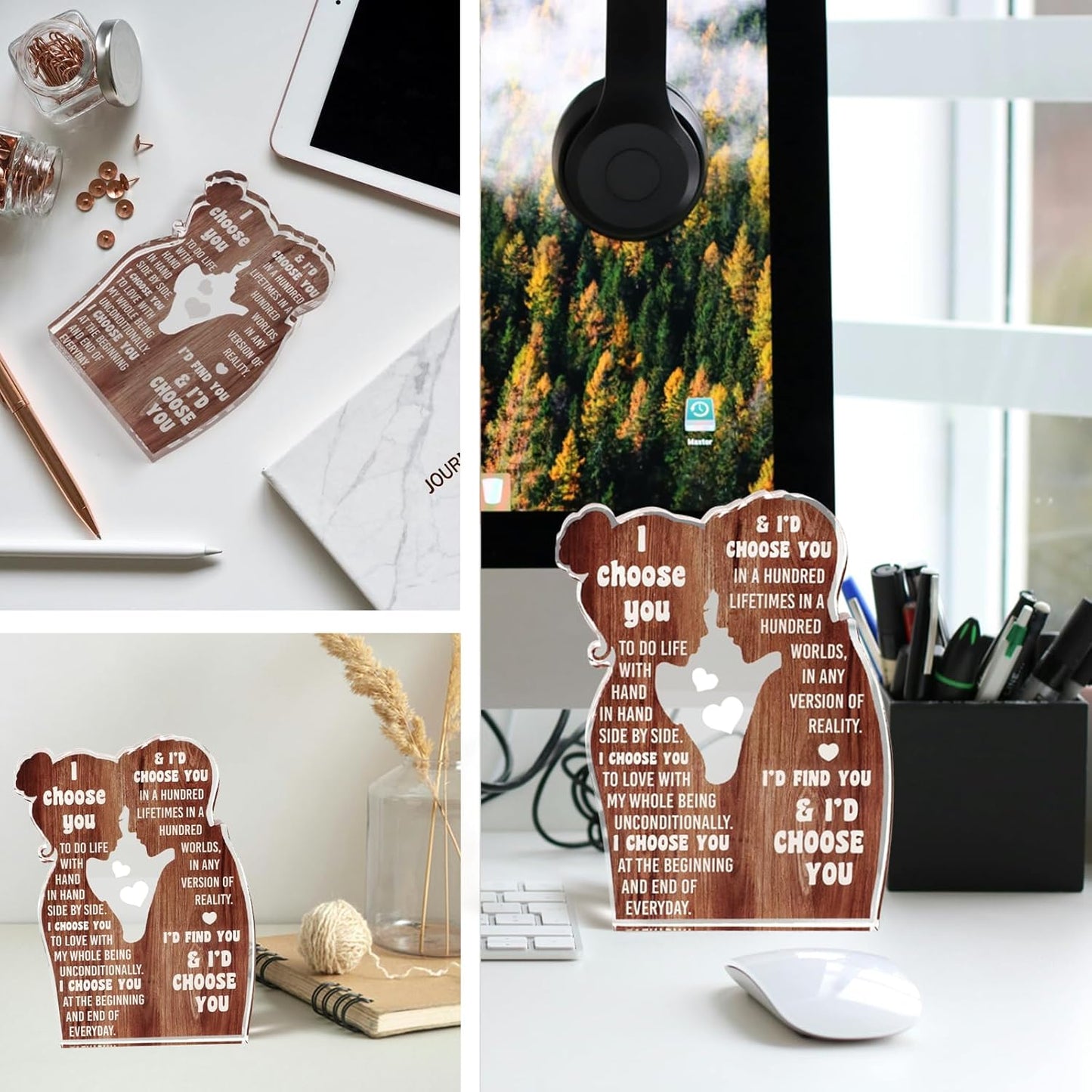 Unique Christmas Gifts for Wife, Husband, Couple, I Love You Romantic Gifts for Her or Him, Valentines Day for Boyfriend Girlfriend, Anniversary Perfect Gifts for Women Men - Desk Decor Acrylic Sign