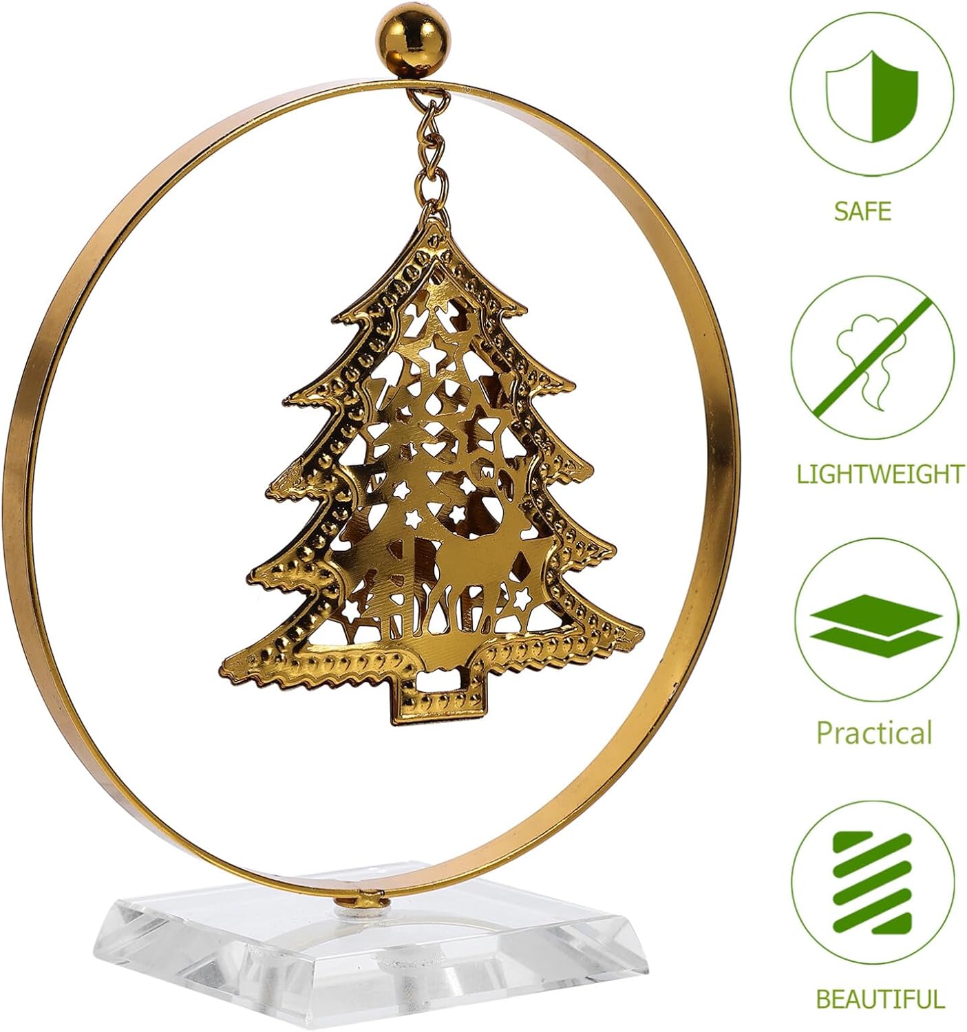 ABOOFAN Decor Christmas Ornaments Desktop Ornament Metal Christmas Tree Tabletop Christmas Tree Ornament Christmas Tree with Stand Christmas Tree Adornment Office Crystal Elk Metal Tree