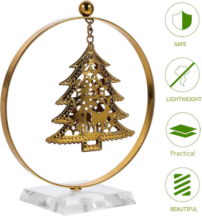 ABOOFAN Decor Christmas Ornaments Desktop Ornament Metal Christmas Tree Tabletop Christmas Tree Ornament Christmas Tree with Stand Christmas Tree Adornment Office Crystal Elk Metal Tree