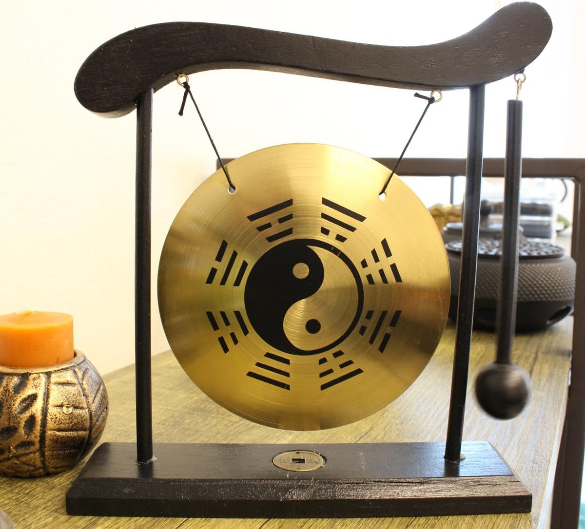 Zen Table Gong Taiji Symbol Feng Shui Meditation Desk Bell Home Decor Housewarming Congratulatory Blessing Gift