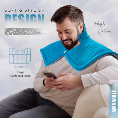 Heating Pad for Neck and Shoulders, Gifts for Women, Men, Mom, Dad, Christmas, Birthday, Mothers Day, Fathers Day - Weighted Neck Heating Pad for Pain Relief, 6 Heat Setting 2H Auto-Off Home Office