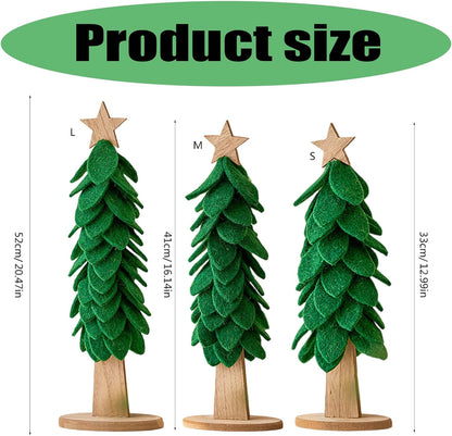 Freestanding Large Felt Christmas Tree with Ornament Holiday Desktop Centerpieces Stylish Home Decoration Accessories