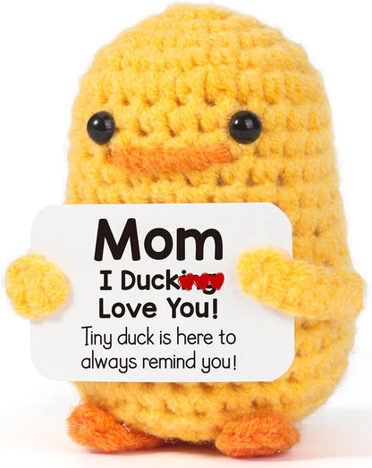 MBL Funny Birthday Gifts for Mom – I Duck Love You Mom, Handmade Crochet Cute Small Duck Unique Presents for Mama Bonus Step Mom Mother in Law Mothers Day Christmas Stocking Stuffers Valentines