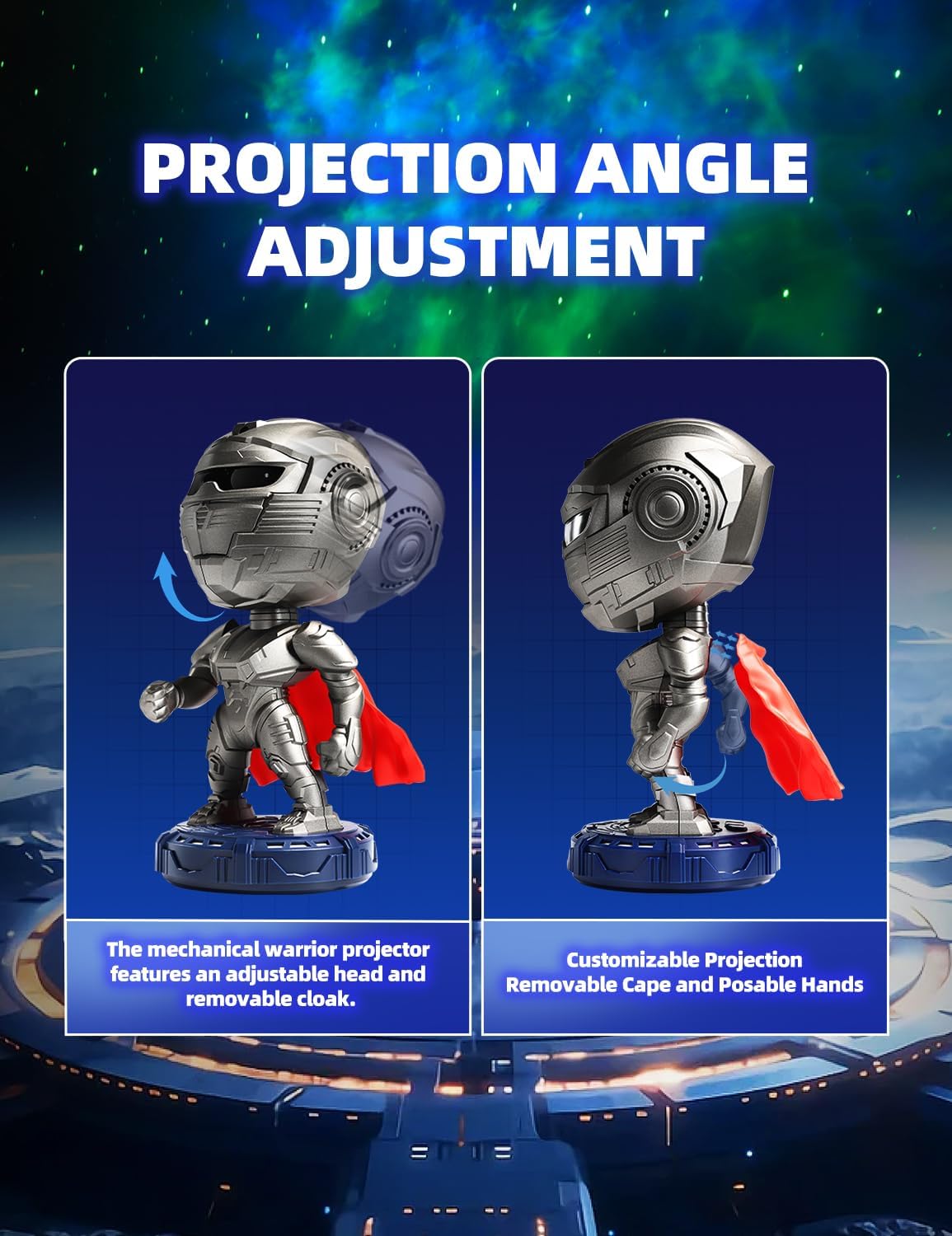 Star Galaxy Projector - Mech Warrior Space Projector with Timer, Astronaut Starry Nebula Ceiling LED Lamp Room Decor Aesthetic, for Kids Adults, Christmas, Birthdays, Valentine's Day