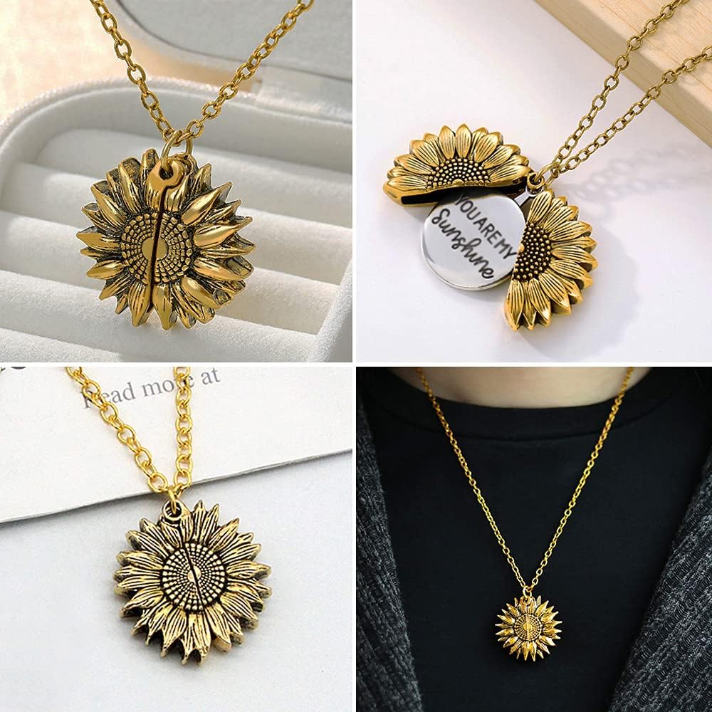 Artificial Sunflower Gifts for Women Her Daughter Girlfriend Wife Mom Friends Sisters Aunt, You are My Sunshine Necklace with Gift Box for Birthday Wedding Mother's Day Xmas Present