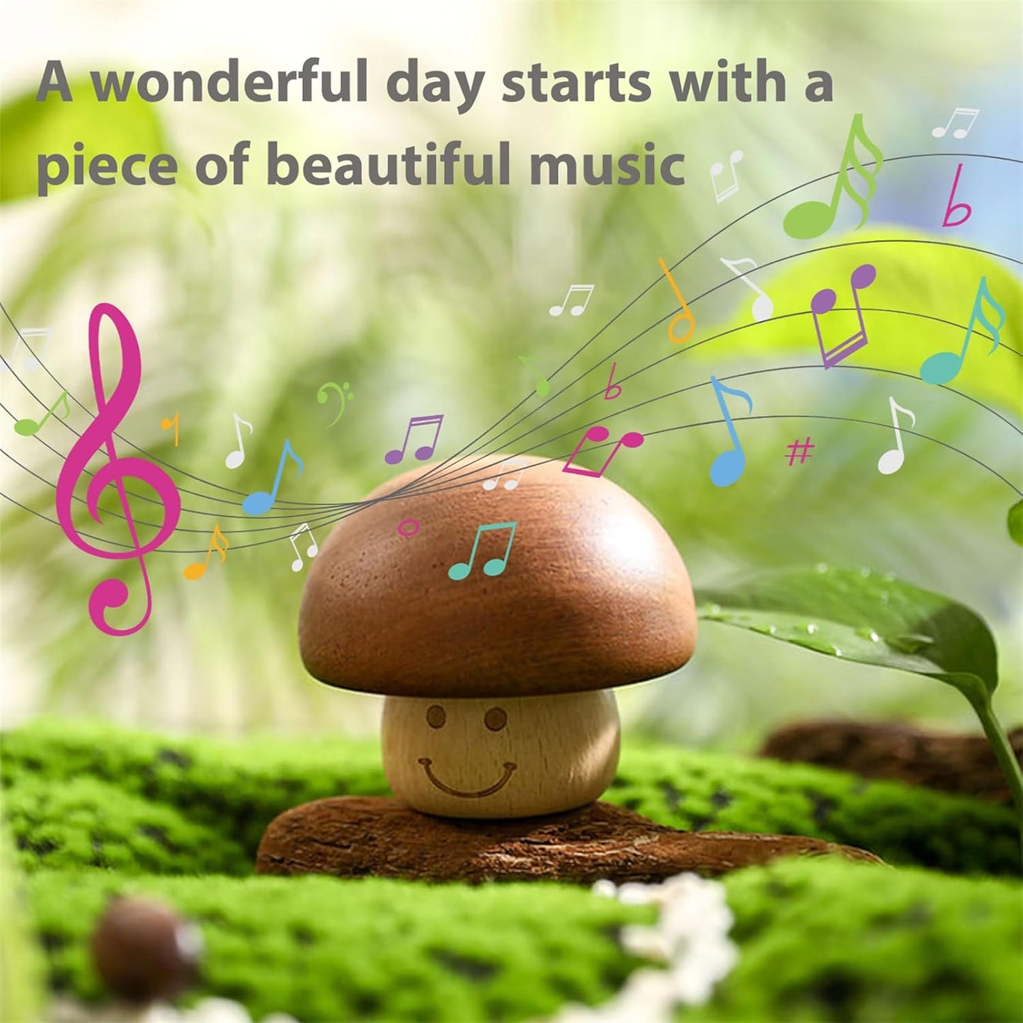 Castle in The Sky Mechanism Music Box Cute Mini Mushroom Vintage Wood Carved Musical Gift for Birthday Valentine's Day Christmas Thanksgiving Day