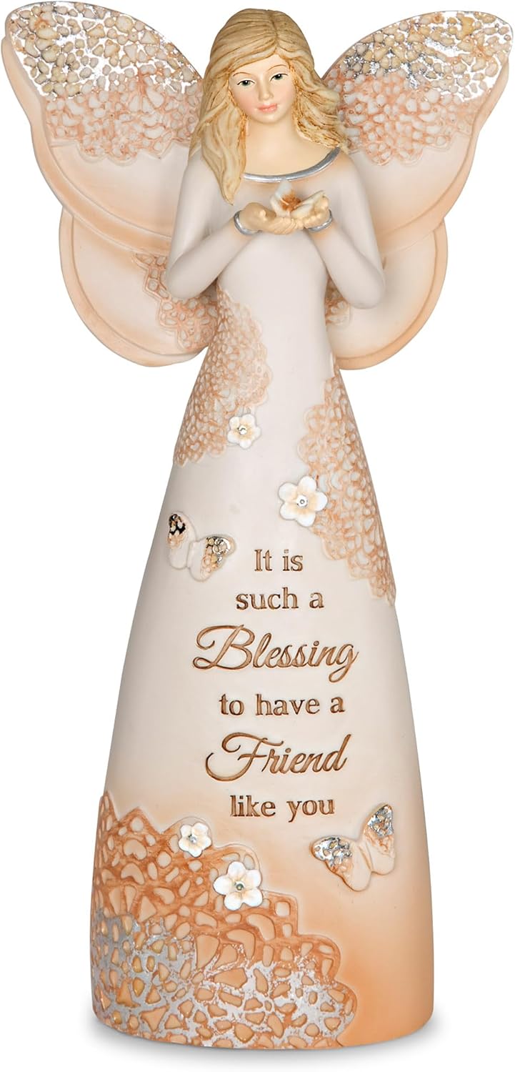 Pavilion Gift Company 19072 Friend Angel Figurine, 7-1/2-Inch,Beige/Copper