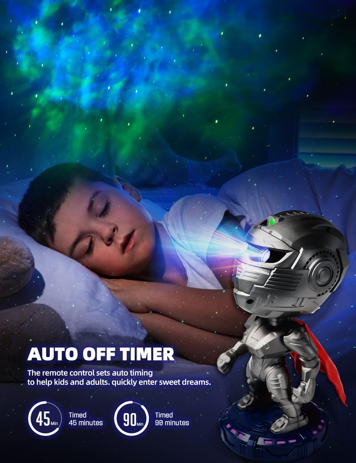 Star Galaxy Projector - Mech Warrior Space Projector with Timer, Astronaut Starry Nebula Ceiling LED Lamp Room Decor Aesthetic, for Kids Adults, Christmas, Birthdays, Valentine's Day