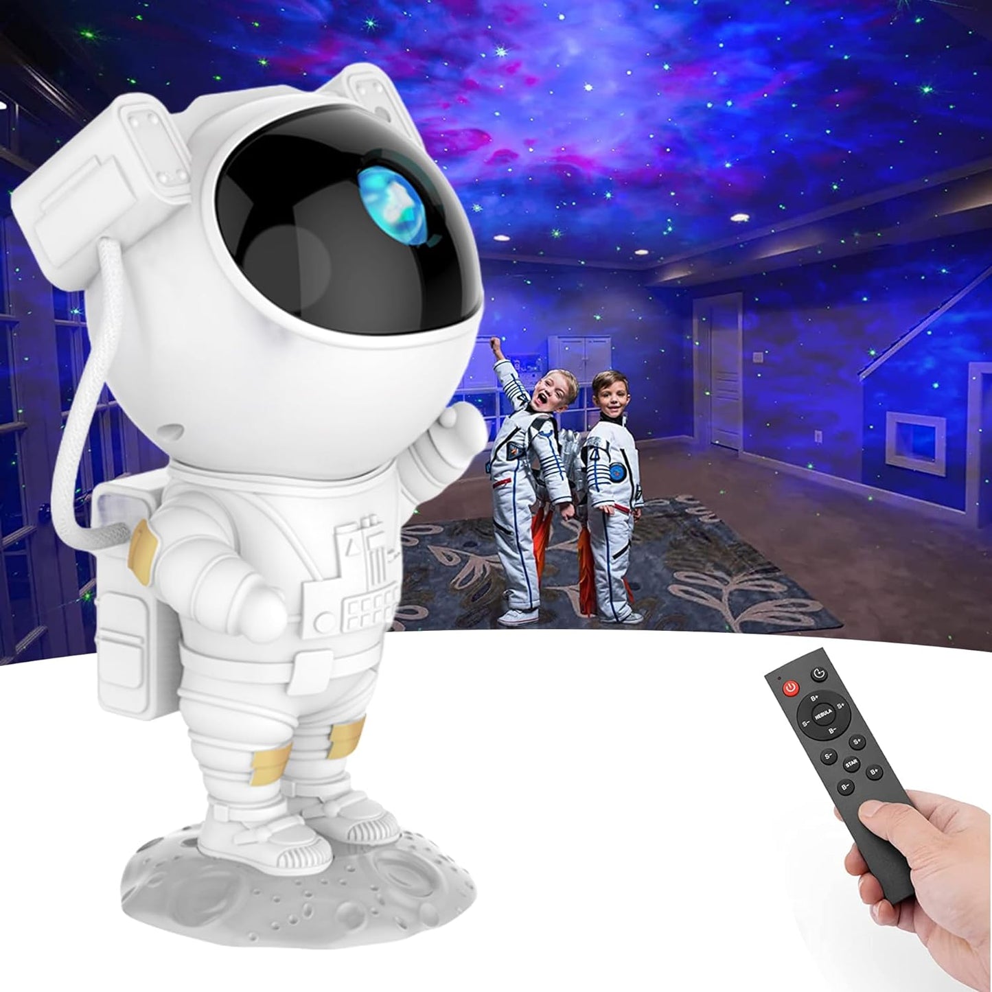 SFOUR Star Projector,Galaxy Night Light,Astronaut Starry Nebula Ceiling LED Lamp with Timer and Remote, Gift for Kids Adults for Bedroom, Birthdays,Christmas, Valentine's Day.(White)