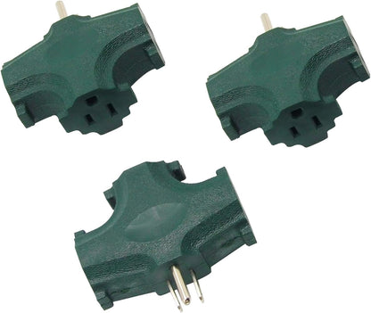 Pop Up Christmas Tree 5FT with 3Pack 3 Outlet Grounding Adapter ETL Listed Green