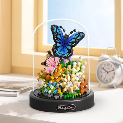 QLT QIAOLETONG Flower Bouquet Building Kit for Adults, 530 PCS Animals Flowers Botanical Collection Mini Building Blocks Set, Valentine's Day for Her Mom Women Wife Girlfriend (Butterfly)