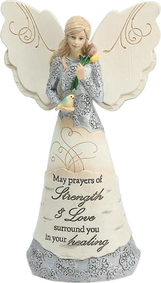 Pavilion Gift Company 82348 Strength and Healing Angel Figurine, 6-1/2-Inch, White