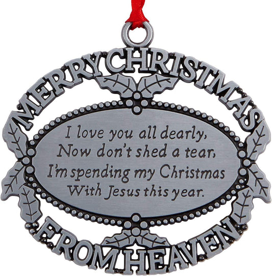 ® Pewter Finish Keepsake Memorial Ornament with Poem in Gift Box - Rememberance Gift for Christams Trees or Year Round Respect for a Departed Loved One.