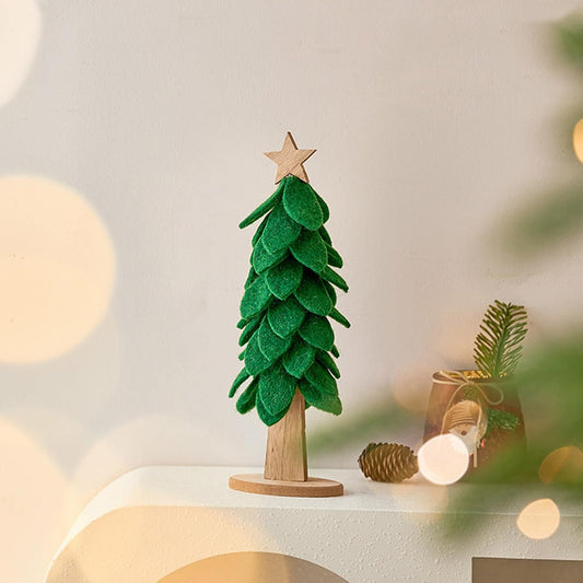 Freestanding Large Felt Christmas Tree with Ornament Holiday Desktop Centerpieces Stylish Home Decoration Accessories