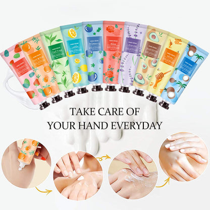 10 Pack Hand Cream for Dry Cracked Hands, Christmas Gifts for Women Teens,Stocking Stuffers for Adults,Teacher Appreciation Gifts, Natural Plant Fragrance Mini Hand Lotion Moisturizing Hand Care Cream