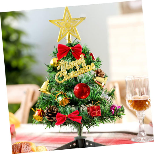 Abaodam 1 Set 30cm Christmas package christmas decor desk topper mini christmas tree Christmas Tabletop Decor Flash Christmas Tree Artificial Christmas Tree Xmas Mini Tree pvc desktop