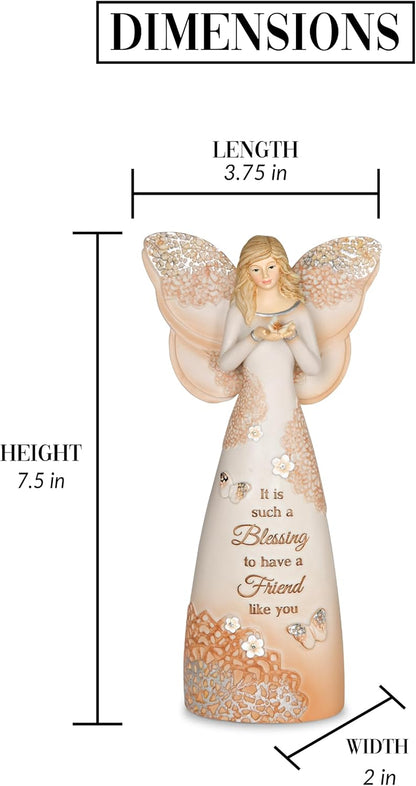 Pavilion Gift Company 19072 Friend Angel Figurine, 7-1/2-Inch,Beige/Copper