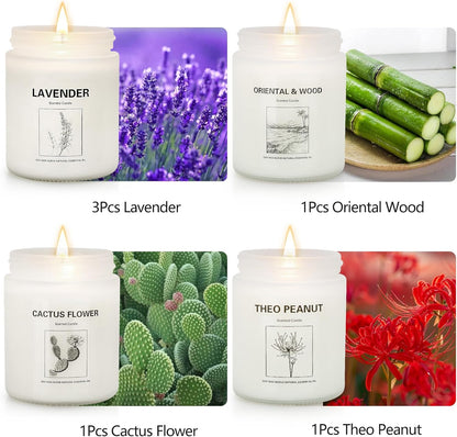 Candles for Home Scented,Lavender Candles Gifts Set,Made with Natural Soy Wax & Essential Oils, 6 Pack 42 Oz Candles Gifts for Women, Ideal for Birthday, Valentine's Day, Thanksgiving, Christmas Gifts