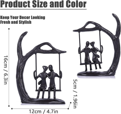 XMGZQ Iron Couple Statue Tv Stand Decor,Bedroom Decor for Couples Sculpture,Wedding Gifts for Couples 2025, for Couple,Couple Gifts for Her,Valentines Gift (Swing Couple)