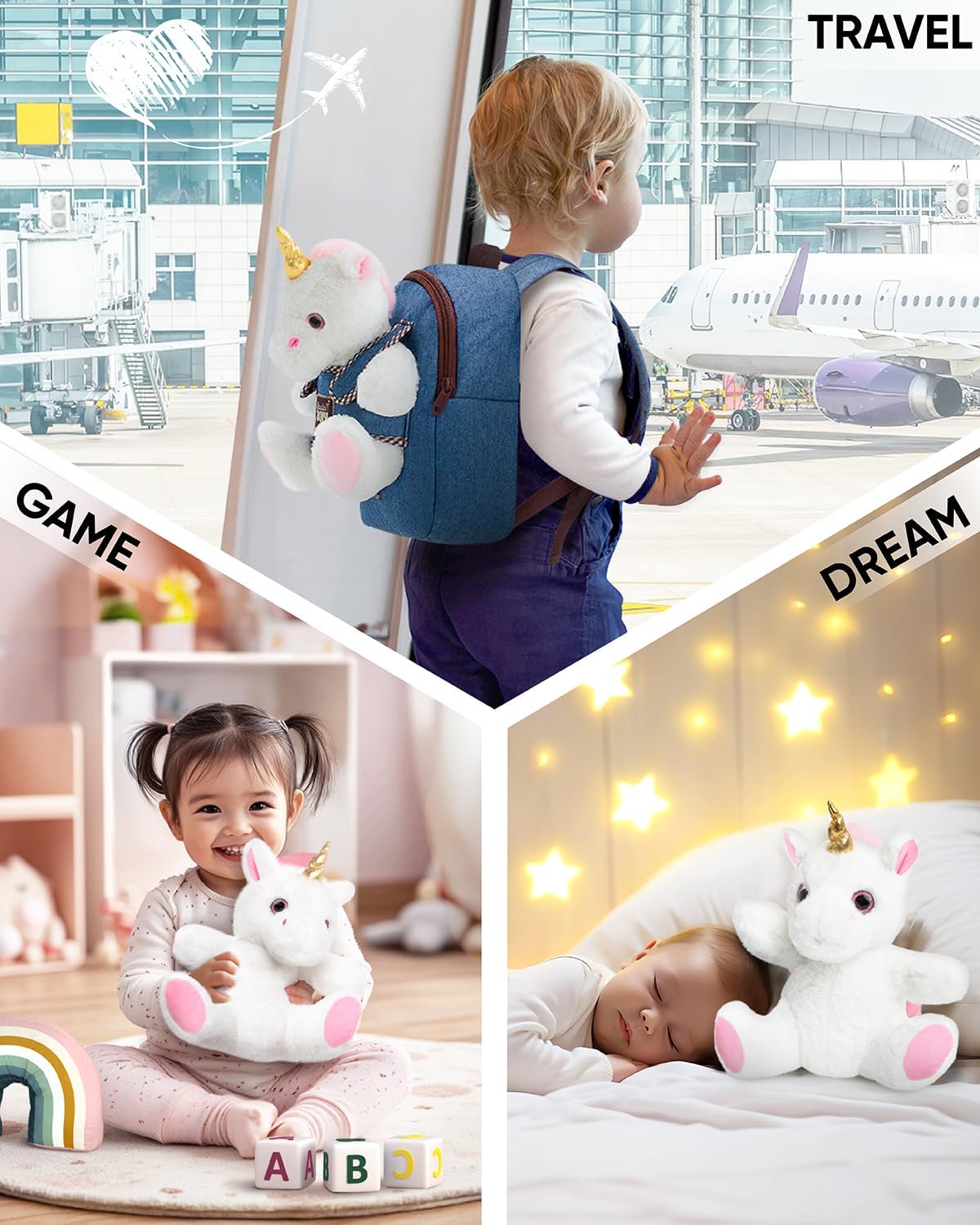 Naturally KIDS Unicorn Toys Gifts for 2 Year Old Girls, 3 Year Old Girl Gifts, 2 Year Old Girl Birthday Gift, Gifts for 3 Year Old Girl, Toddler Unicorn Backpack