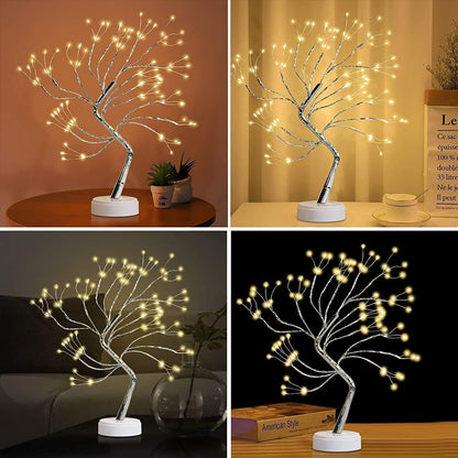 2 Pack Fairy Light Spirit Tree for Indoor Christmas Decorations, 20" Table Top Small Christmas Tree with 108 LED Warm White Lights, Artificial Bonsai Tree Light for Home Room Bedroom DIY Decor